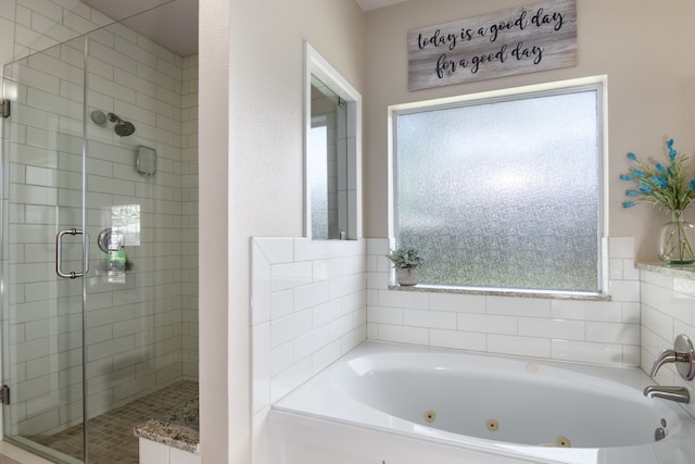 12127 Via San Rocco Ct, Cypress, TX 77429 - bathroom with a stall shower and a tub with jets