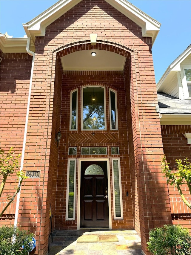 2810 Bright Trl, Sugar Land, TX 77479 - doorway to property featuring brick siding