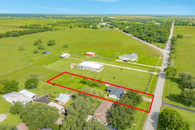 2735 County Road 208, Danbury, TX 77534 - overview of rural landscape with property parcel outlined and agricultural land