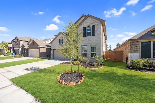13215 Rowan Green Dr, Humble, TX 77346 - traditional-style house with concrete driveway, a residential view, brick siding, and a gate