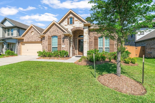 28010 Drifters Bend Dr, Spring, TX 77386 - french country inspired facade with brick siding, driveway, and an attached garage