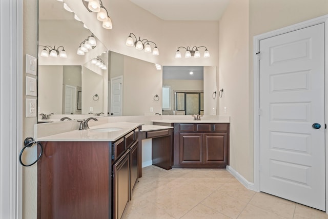 28010 Drifters Bend Dr, Spring, TX 77386 - bathroom with vanity, tile patterned flooring, and baseboards