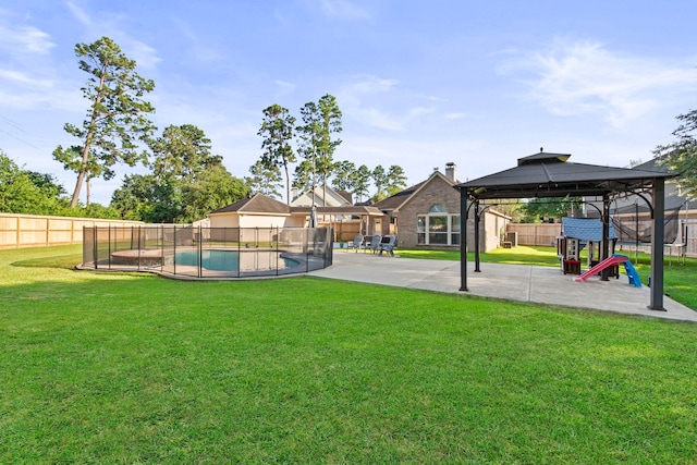 14123 Sherburn Manor Dr, Cypress, TX 77429 - view of yard with a gazebo and a patio area
