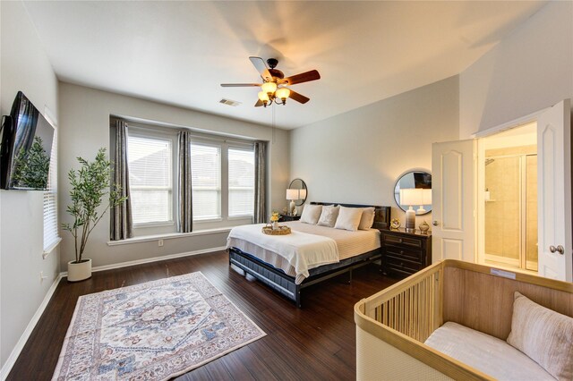 19503 Sundance Edge Ct, Richmond, TX 77407 - bedroom featuring wood finished floors, baseboards, and a ceiling fan