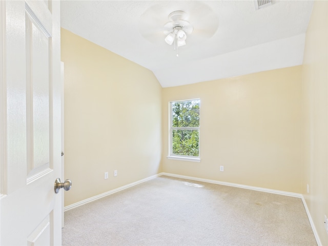 11628 King Edward Ct, Montgomery, TX 77316 - carpeted empty room featuring ceiling fan, lofted ceiling, and baseboards