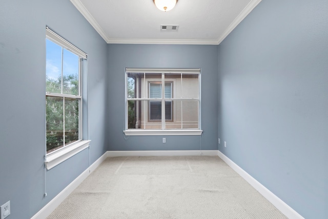 6230 Elm Heights Ln, Houston, TX 77081 - carpeted spare room featuring crown molding and baseboards