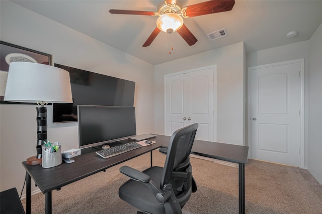 4523 Stolz Trl, Katy, TX 77493 - carpeted office featuring a ceiling fan
