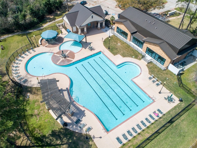 27259 Jessica Hills Ln, Spring, TX 77386 - view from above of property featuring a pool