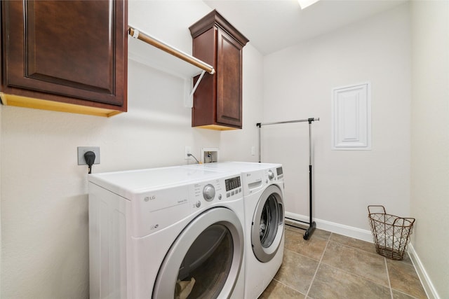 27259 Jessica Hills Ln, Spring, TX 77386 - washroom with washing machine and clothes dryer, cabinet space, and baseboards