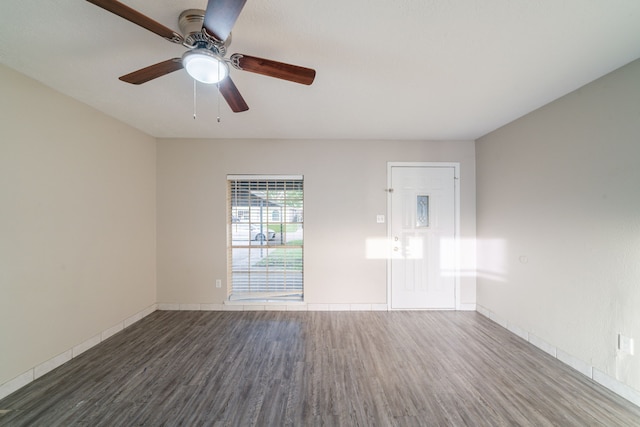 751 Terryhollow St, Channelview, TX 77530 - empty room featuring wood finished floors, baseboards, and ceiling fan