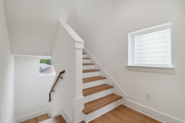 4629 Balkin St, Houston, TX 77021 - stairway featuring wood finished floors and baseboards