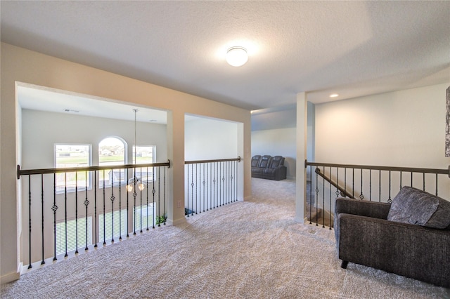 3033 Myrtle Sunset Dr, Katy, TX 77493 - living area with carpet and a textured ceiling