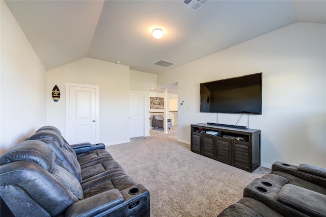 3033 Myrtle Sunset Dr, Katy, TX 77493 - carpeted living area with lofted ceiling and baseboards