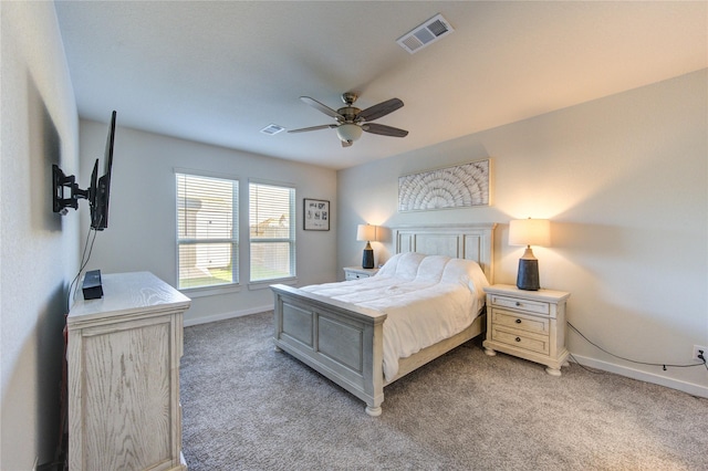 3033 Myrtle Sunset Dr, Katy, TX 77493 - bedroom with light colored carpet, baseboards, and a ceiling fan