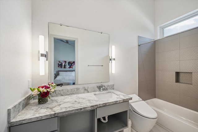 5430 Judalon Ln, Houston, TX 77056 - ensuite bathroom featuring vanity, toilet, and shower / washtub combination