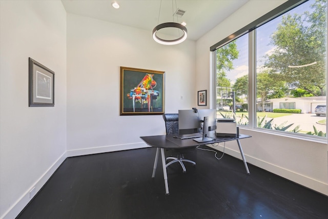 5430 Judalon Ln, Houston, TX 77056 - home office with baseboards and dark wood-type flooring