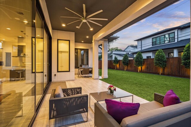 5430 Judalon Ln, Houston, TX 77056 - view of patio / terrace with outdoor lounge area and ceiling fan