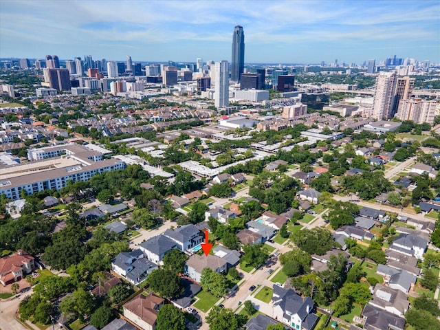 5430 Judalon Ln, Houston, TX 77056 - aerial view of property and surrounding area with a skyline view