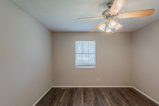 7803 Hurst Forest Dr, Humble, TX 77346 - unfurnished room with wood finished floors, ceiling fan, baseboards, and a textured ceiling
