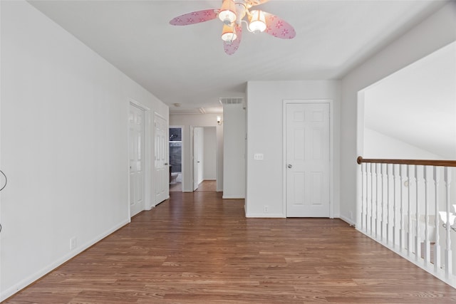 4705 Foster Hill Ct, Houston, TX 77345 - unfurnished room with a ceiling fan, wood finished floors, and baseboards