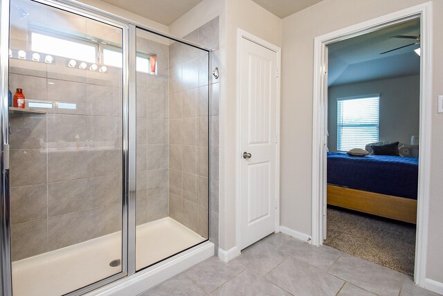7303 Barrington Ridge Ln, Richmond, TX 77407 - ensuite bathroom featuring a shower stall, plenty of natural light, and tile patterned floors