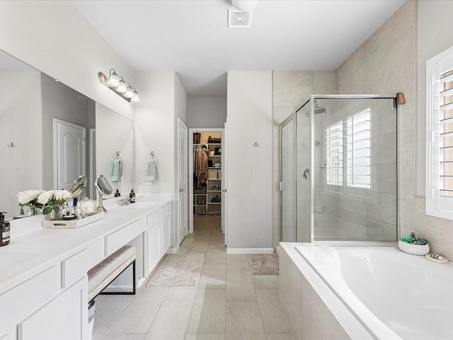 711 Summer Trace Ln, Richmond, TX 77406 - full bath with a shower stall, a bath, double vanity, and a walk in closet