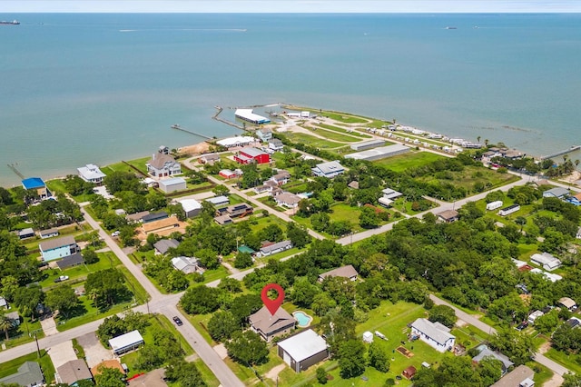 211 4th St, Dickinson, TX 77539 - aerial overview of property's location with a large body of water and nearby suburban area