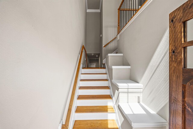 1380 Studer St, Houston, TX 77007 - stairway with crown molding