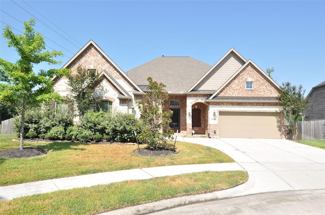 15818 Tremout Hollow Ln, Houston, TX 77044 - craftsman inspired home with concrete driveway, an attached garage, brick siding, and stone siding