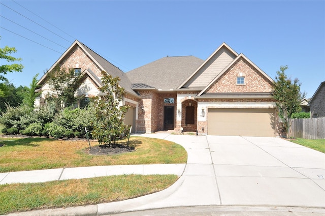 15818 Tremout Hollow Ln, Houston, TX 77044 - view of front of home featuring an attached garage, driveway, and brick siding