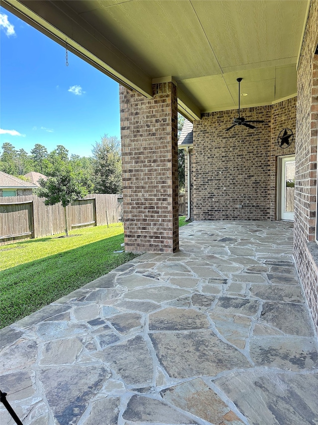 2308 Ellis Park Ln, Conroe, TX 77304 - view of patio / terrace featuring a ceiling fan