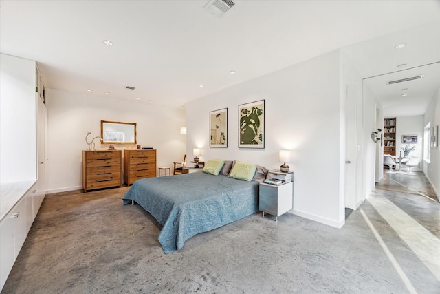 1851 Lexington St, Houston, TX 77098 - bedroom with finished concrete flooring, baseboards, and recessed lighting