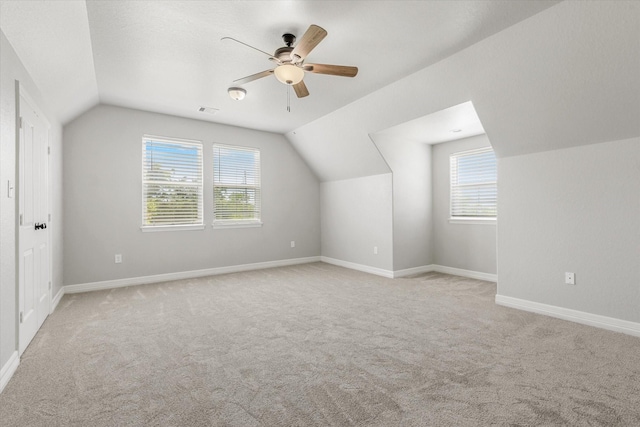 2800 Virginia Ave, League City, TX 77573 - bonus room featuring lofted ceiling, plenty of natural light, light carpet, and ceiling fan