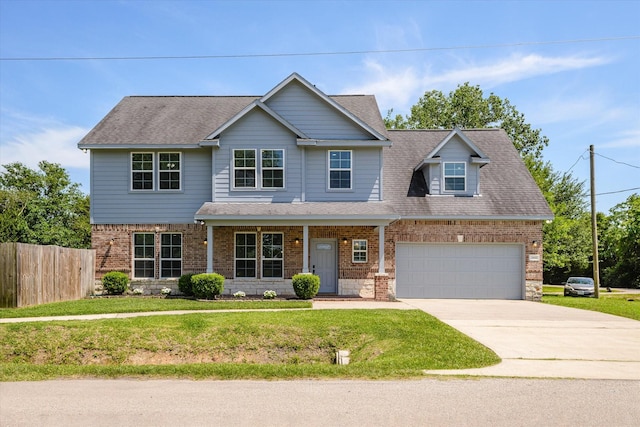 2800 Virginia Ave, League City, TX 77573 - view of front of property with brick siding, concrete driveway, an attached garage, and roof with shingles