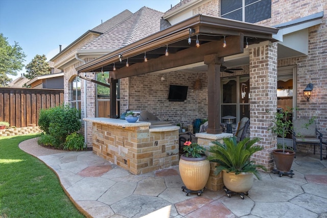 401 Bastrop Dr, Allen, TX 75013 - view of patio / terrace featuring fence and area for grilling