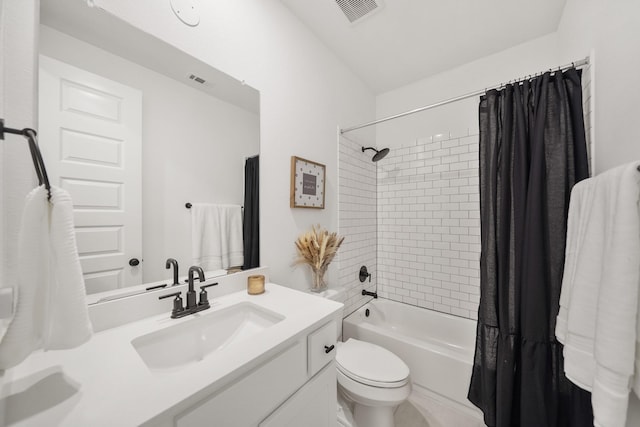 30246 Gold Finch Pl, Fulshear, TX 77441 - bathroom featuring shower / bath combination with curtain, vanity, and toilet