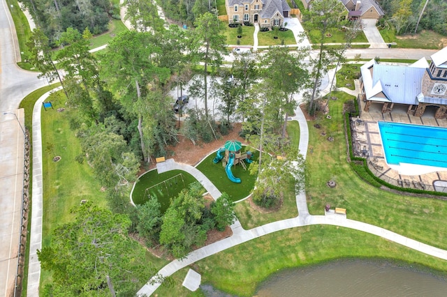 510 Blossom Cove Ct, Pinehurst, TX 77362 - aerial view of property's location with a pool