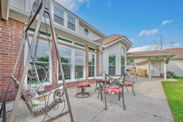 4106 Alice Dr, Sugar Land, TX 77478 - view of patio featuring outdoor dining space