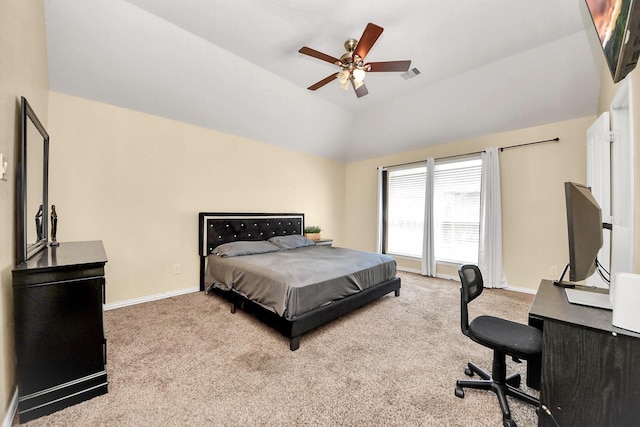 3018 Wellington Pass Dr, Spring, TX 77373 - bedroom with carpet flooring, lofted ceiling, baseboards, and a desk