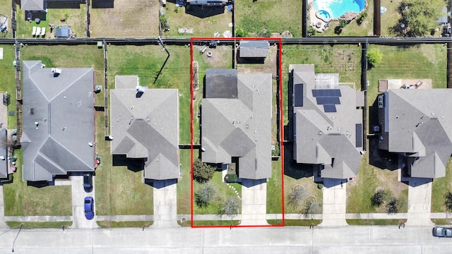 3018 Wellington Pass Dr, Spring, TX 77373 - aerial perspective of suburban area featuring property boundaries highlighted and a pool