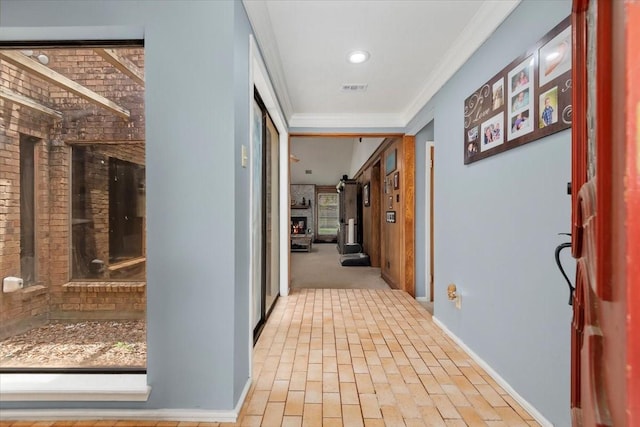 1520 Sycamore St, Navasota, TX 77868 - corridor featuring baseboards and ornamental molding