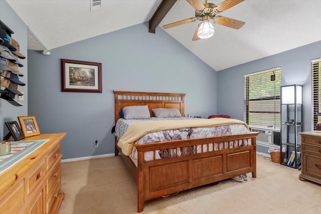 1520 Sycamore St, Navasota, TX 77868 - bedroom with light carpet, cooling unit, baseboards, and ceiling fan