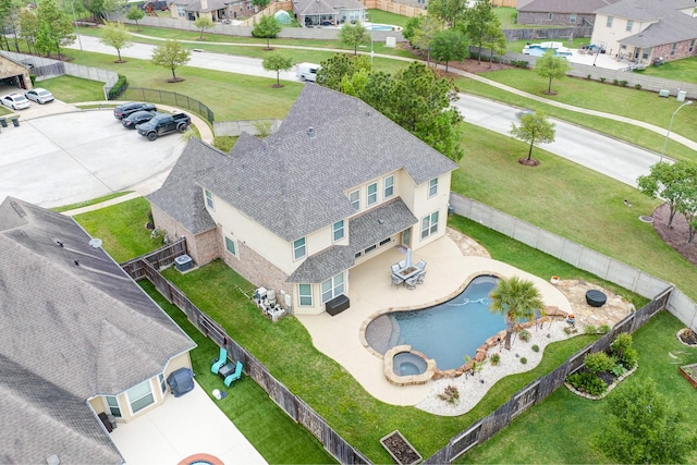 13203 Edison Trace Ln, Tomball, TX 77377 - aerial perspective of suburban area with a pool