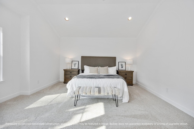 222 E 27th St, Houston, TX 77008 - carpeted bedroom with ornamental molding, recessed lighting, and baseboards