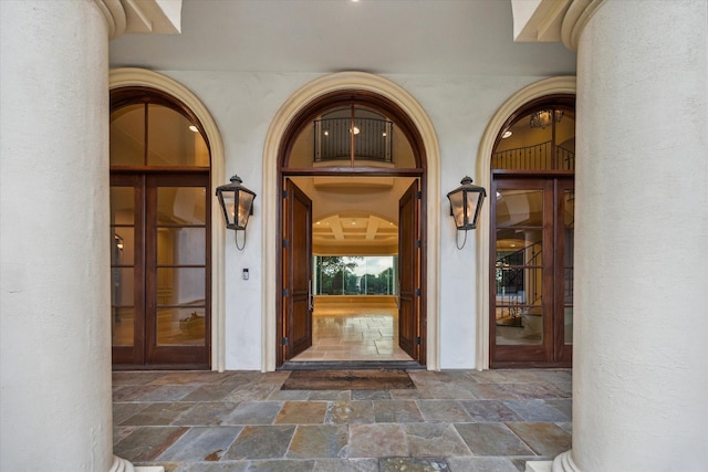 3110 Noble Lakes Ln, Houston, TX 77082 - entrance to property featuring stucco siding and french doors