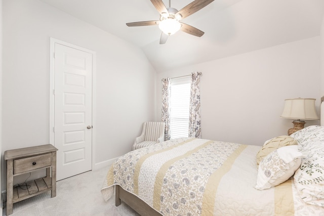 29446 Pearwood Dr, Katy, TX 77494 - carpeted bedroom with vaulted ceiling and ceiling fan