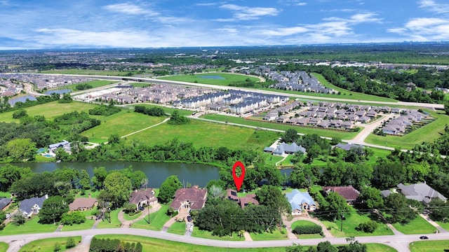 5103 Diamond Springs Dr, Missouri City, TX 77459 - aerial view of property and surrounding area featuring a nearby body of water and nearby suburban area