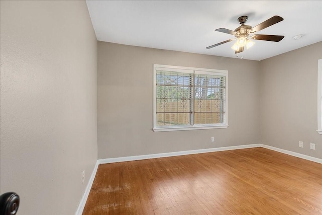 2003 Sieber Dr, Houston, TX 77017 - spare room with wood finished floors, baseboards, and a ceiling fan