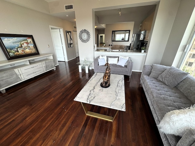 3505 Sage Rd Unit 602, Houston, TX 77056 - living room featuring dark wood-style flooring