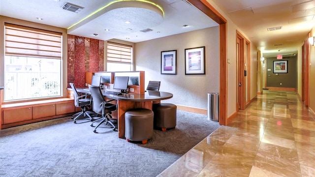 3505 Sage Rd Unit 602, Houston, TX 77056 - office space featuring baseboards, light marble finish floors, and a textured wall